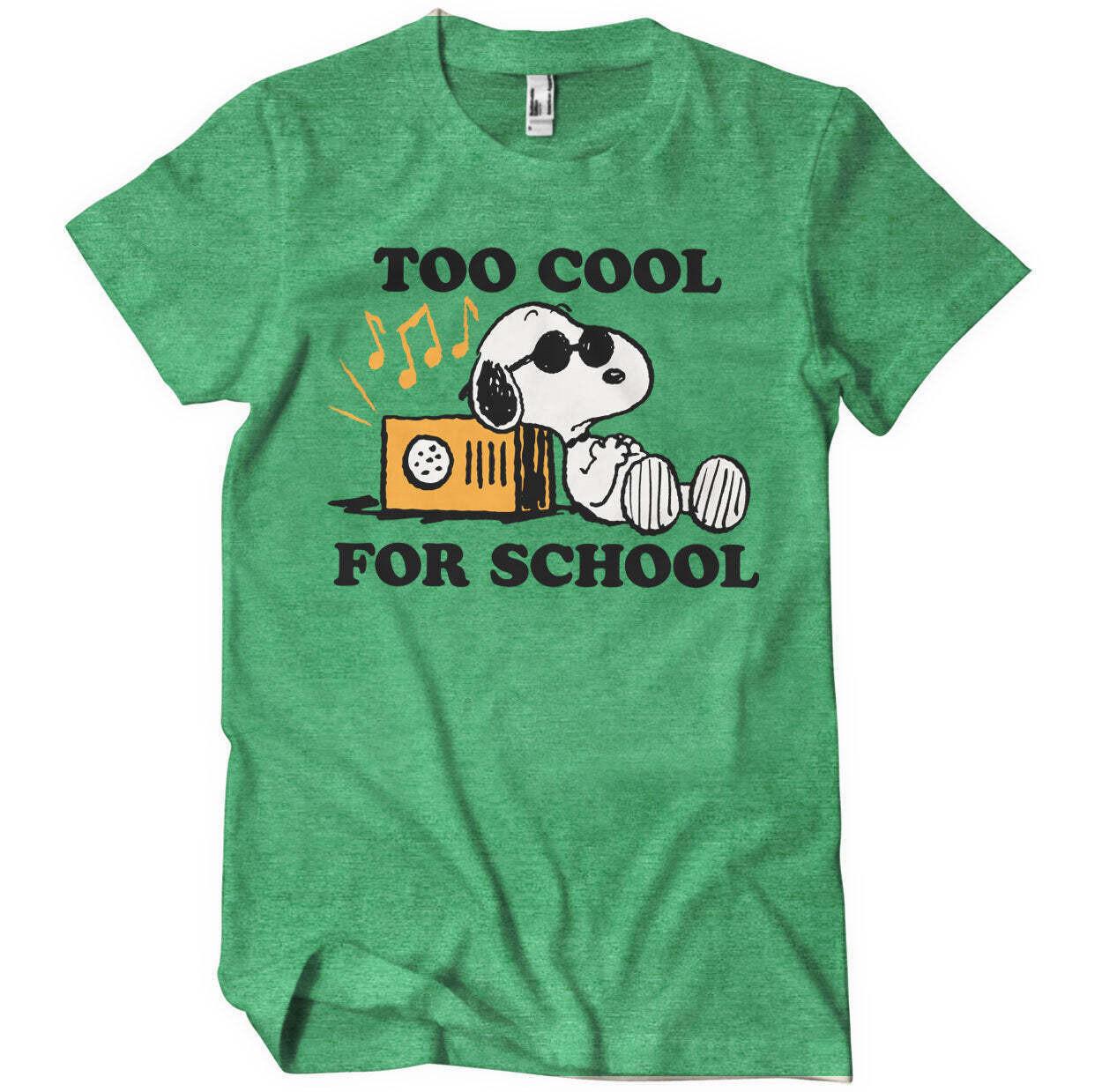 Officially Licensed Peanuts Snoopy Too Cool For School Mens T-Shirt XXXXL