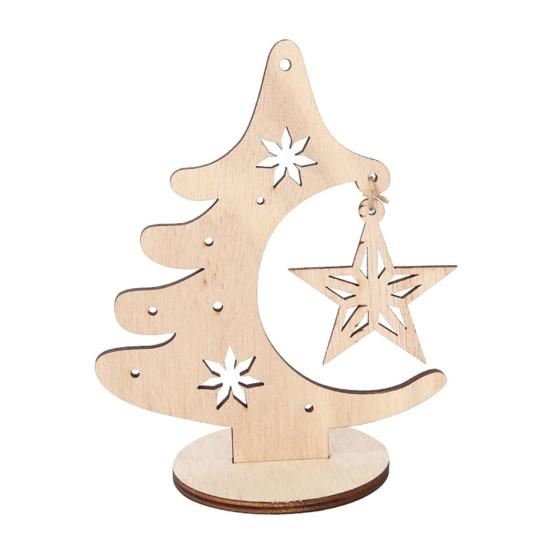 Xmas Tree Cutout Ornament Wooden Tree Ornament with Cut-out Patterns Hanging Pendant Freestanding Christmas Tree Centerpiece for Table Mantel
