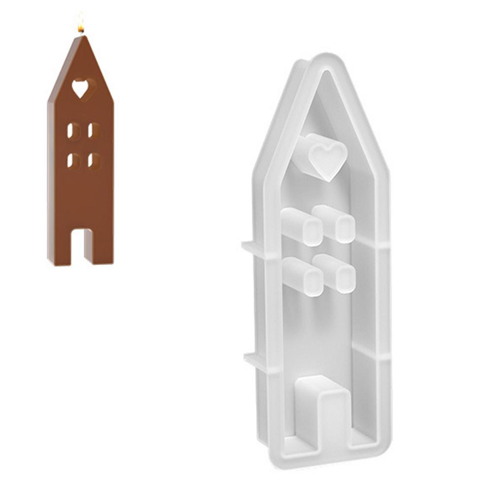 House Shape Candle Mold Non Stick Easy to Demold for DIY Candle Gypsum Ornaments Home Decor House Shape Resin Molds