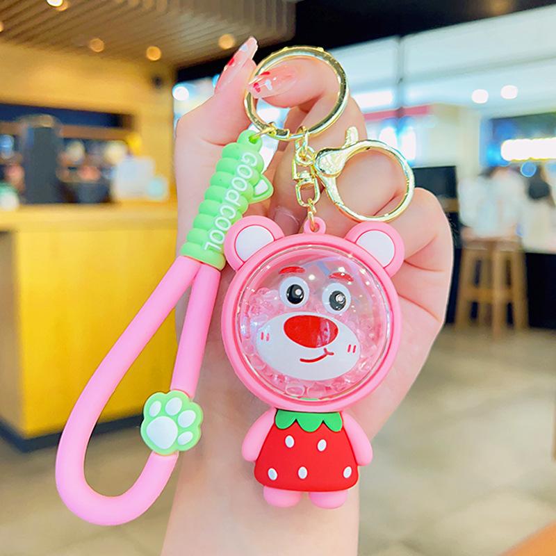 Cute Cartoon Cat Scented Bead Keychain Long Lasting Fragrance Backpack Charm Creative Small Gift Pendant