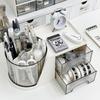 2-In-1 Rotating Pen Holder Rotating Desktop Organizer Storage Box With Drawer Plastic Pen Holder Cosmetic Storage Box