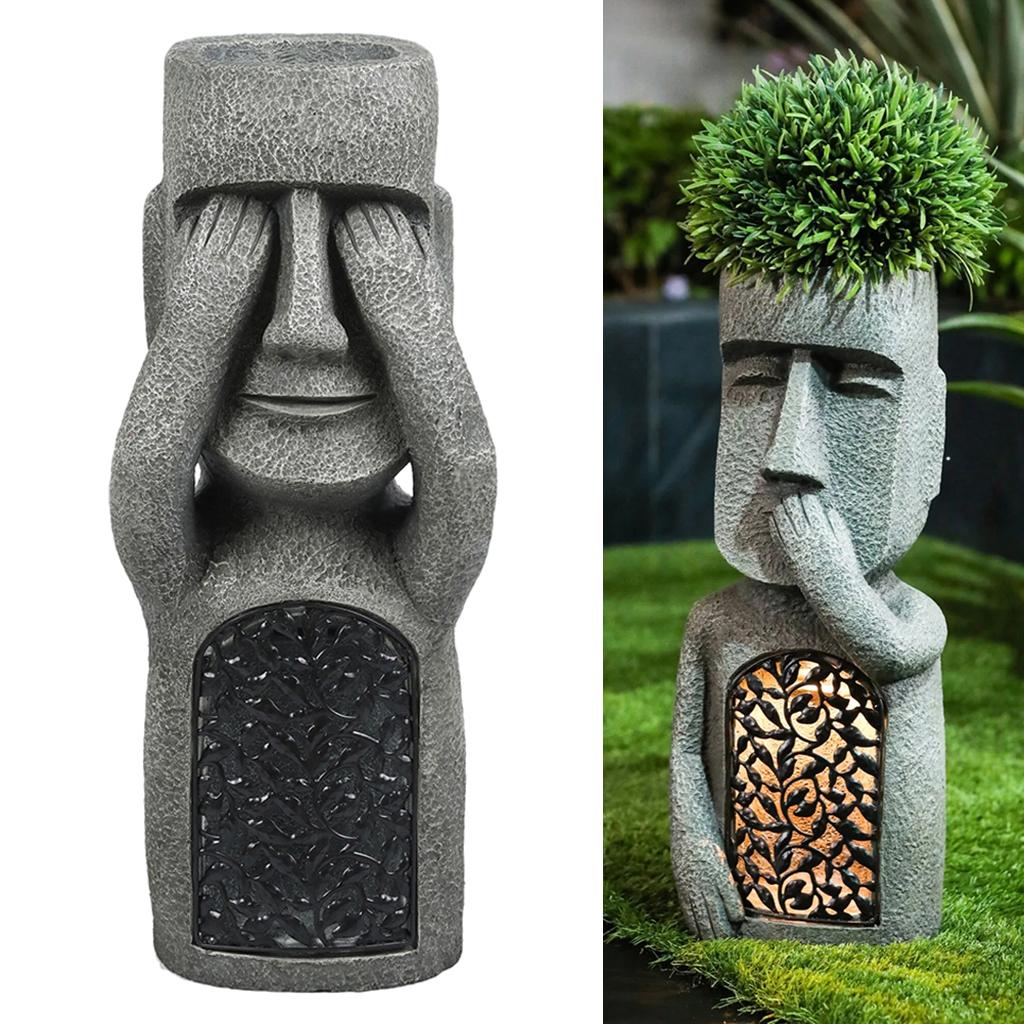 10 Inch Moai Monolith Garden Sculpture in Easter Island Resin