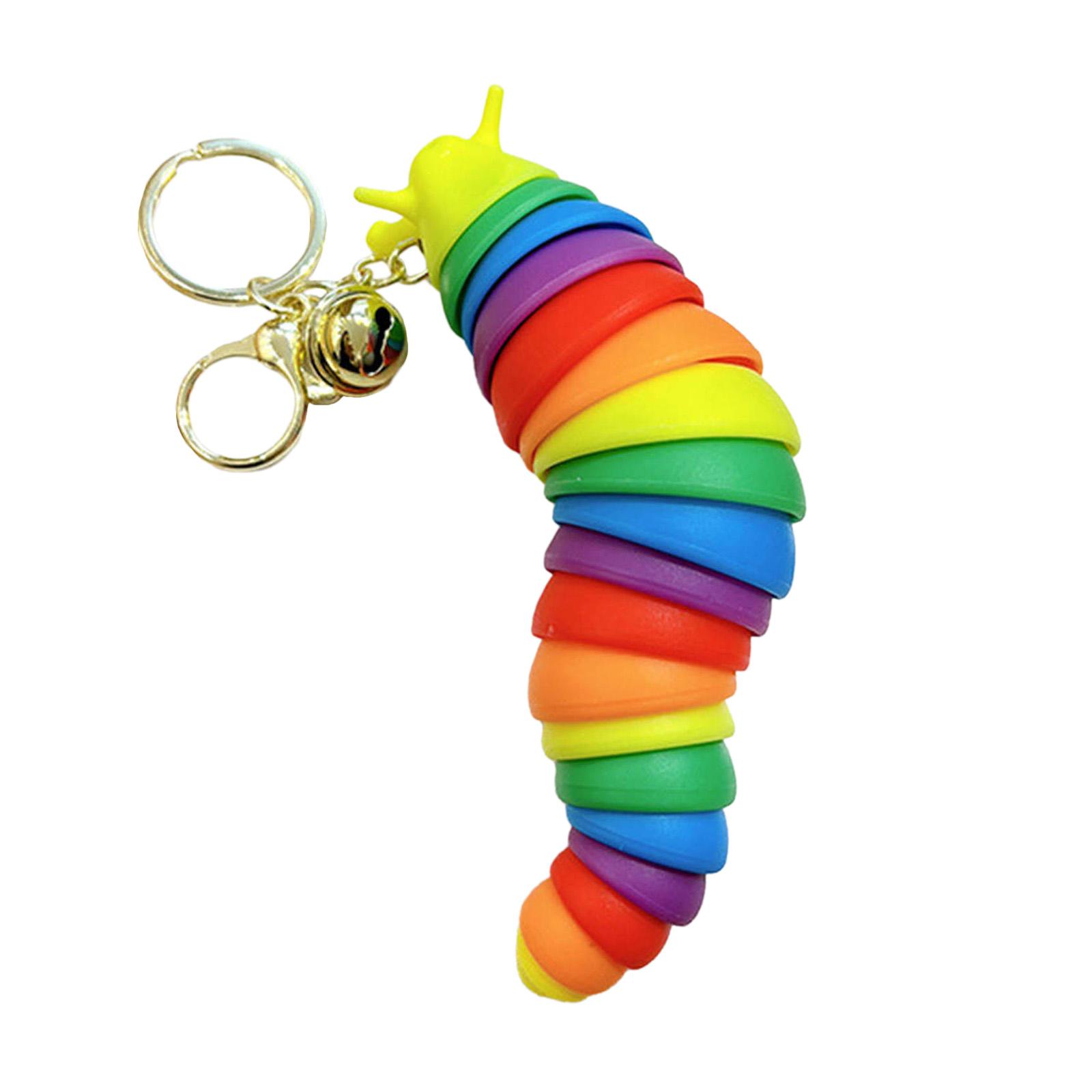 

Забавный красочный брелок-гусеница, забавный пластиковый мультяшный брелок с животным для сумки, украшение для женщин разноцветный