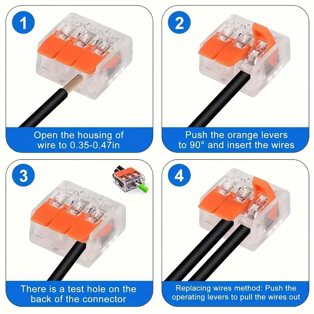 90 PCS 2/3/5 Port Wire Connector Assortment Pack Electrical Lever Wire Connectors  Electrical Wires