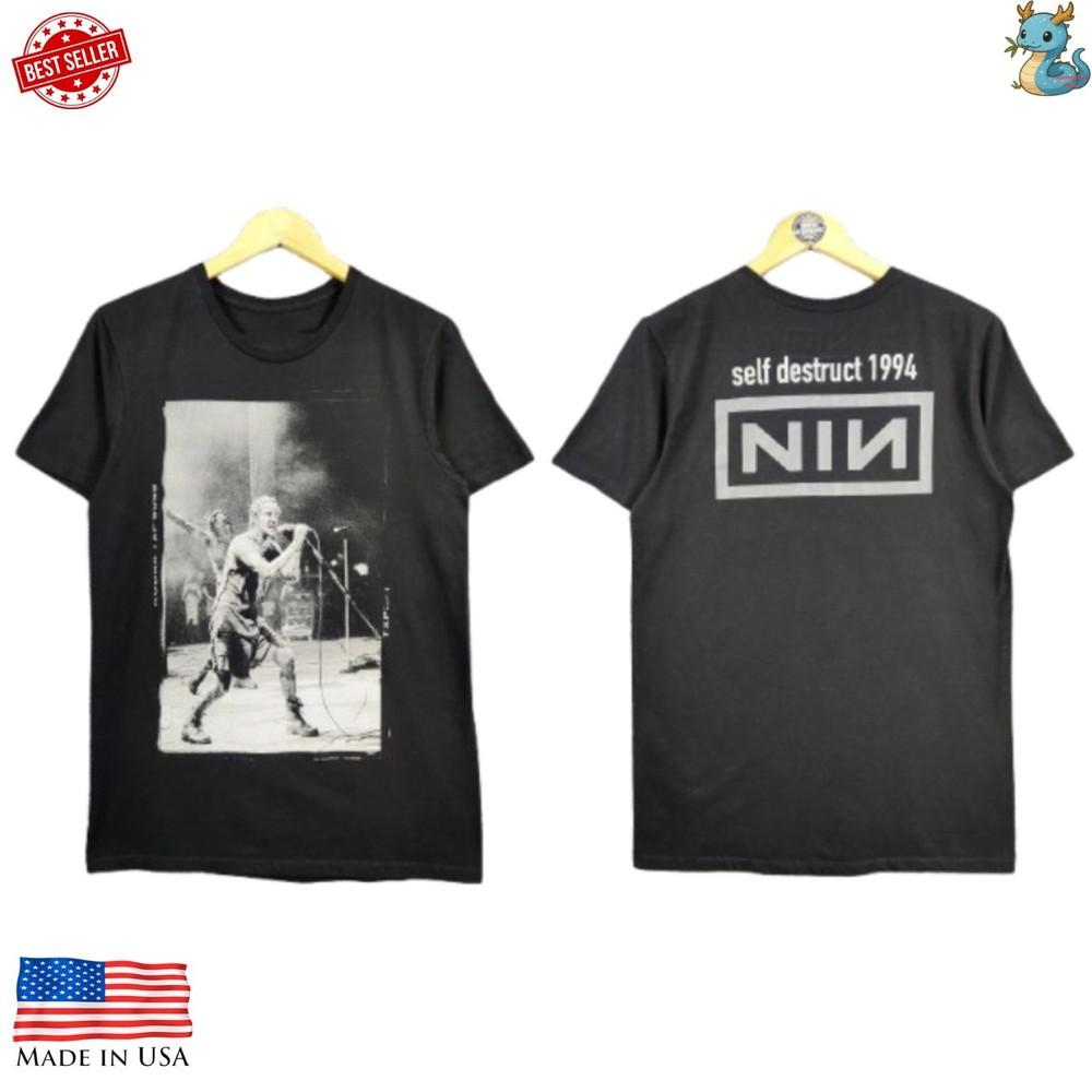 

NIN Nine Inch Nails T Shirt Alternative 1994 Rock Music Band Tee Reprint Unisex T-Shirt XXL