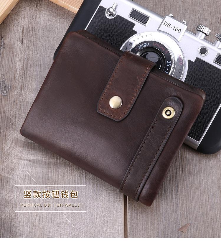 Genuine Leather Wallet Short Coin Purse Simple Bag Wallet Men's Wallet