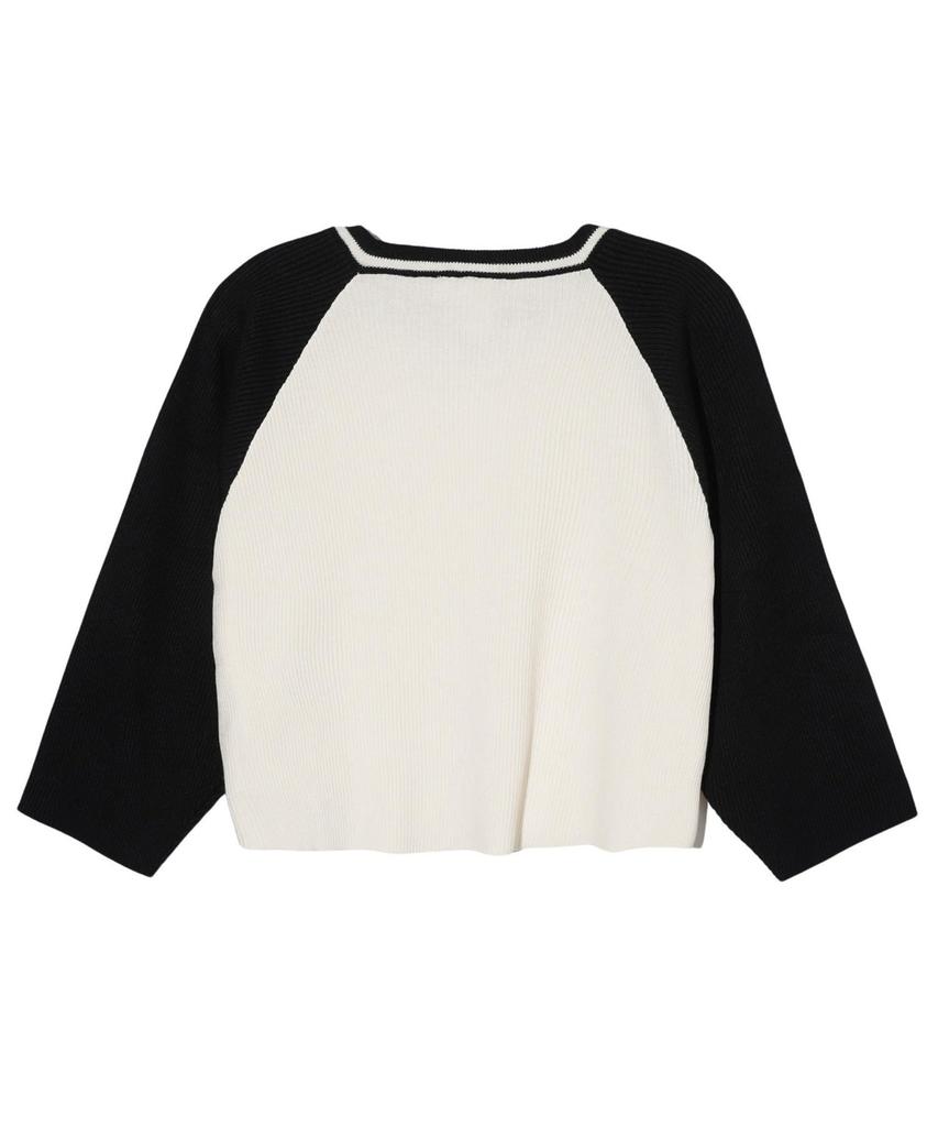 Raglan Knit Black X-girl Women's V-Neck Sweater,