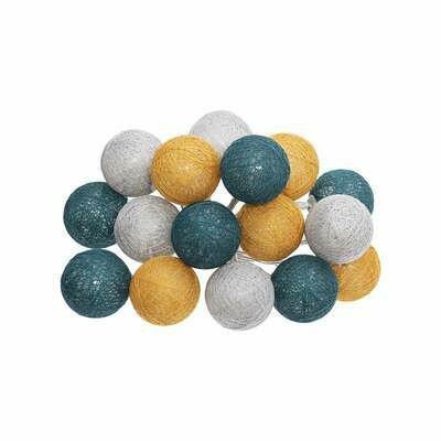 Cottonbals Garland 16 Led Lights Colorful Cotton