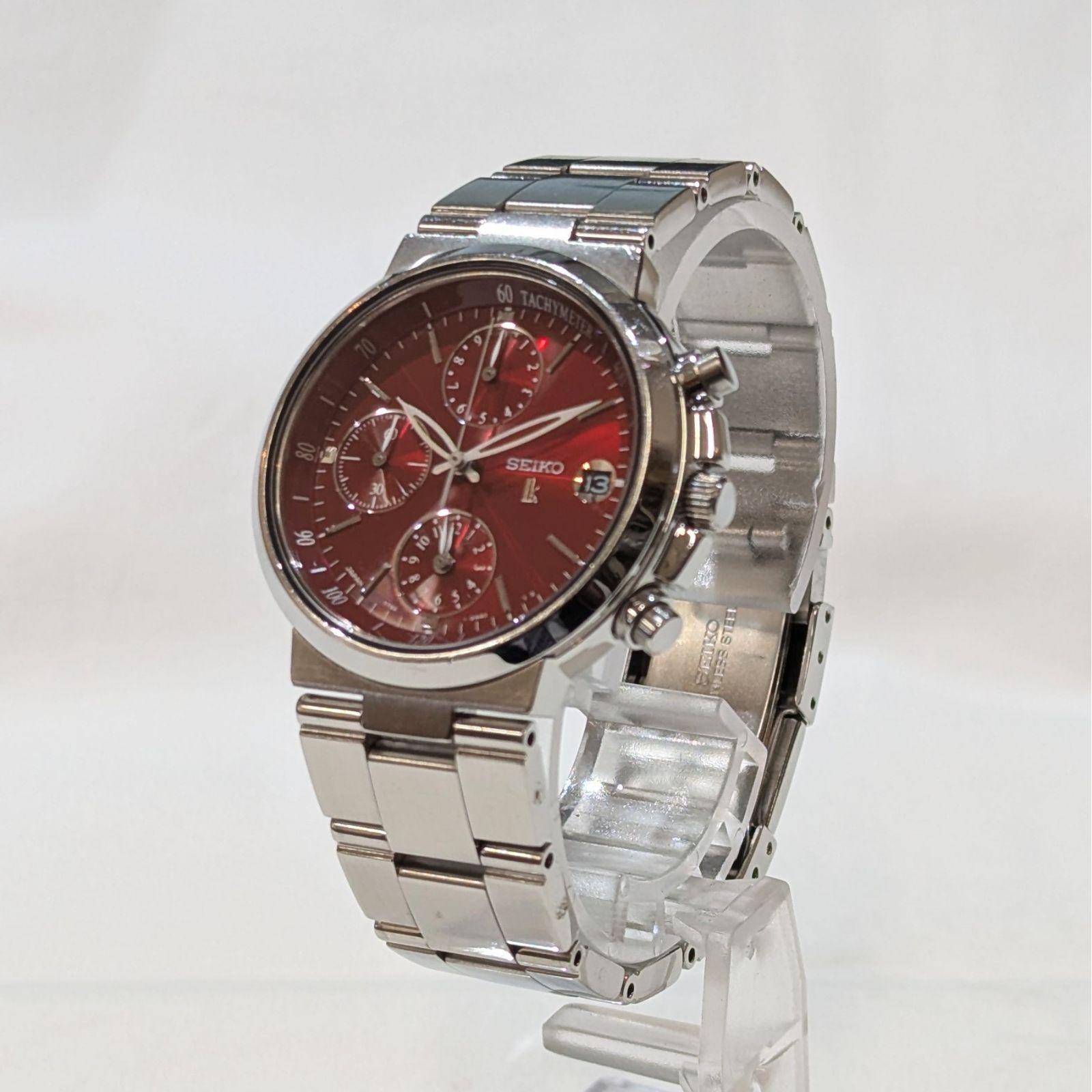 Used [Limited time price reduction] SEIKO LUKIA ladies watch battery replaced working item chronograph red 7T92-0AA0 watch USED