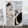 Azur Lane Window Curtain for Room 2 Panel Blackout Curtains 2 Pieces Shades Partition Tulle for Bedroom Halloween Decoration