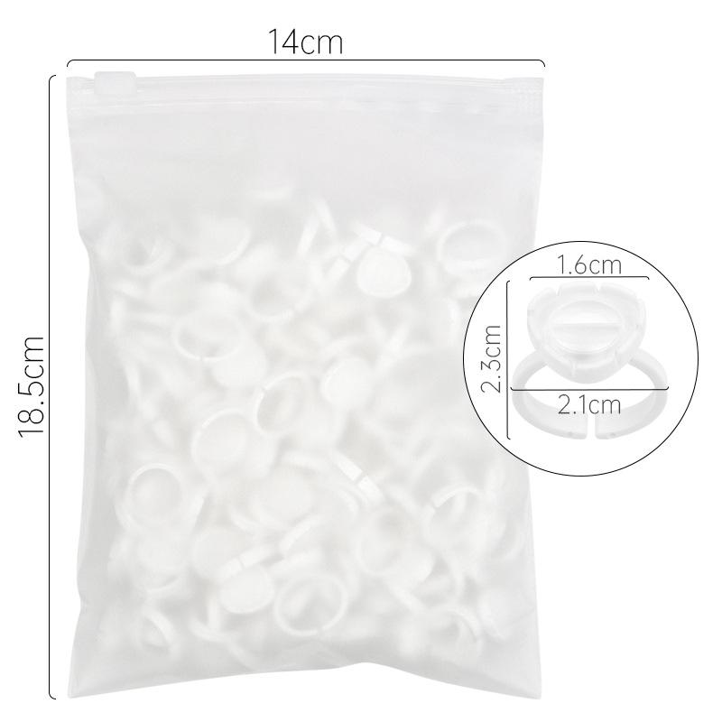 100-Pack Eyelash Grafting Rings: Blooming Cup Lash Glue Holder for Makeup Tools