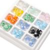 1pc [12x8mm] White Polka Dots Wheel Beads Transparent Flat Round Beads Transparent Glass Wheel Beads DIY Handmade Accessories