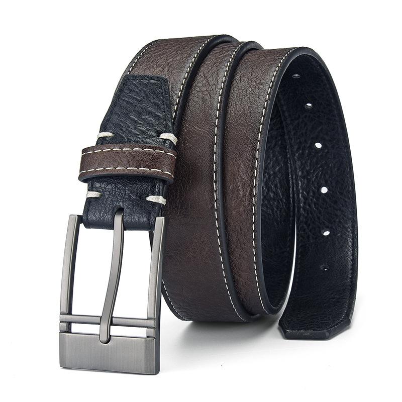 

Pu мужской ремень ремень сплав пряжка высокого класса мужской ремень повседневный ремень 125cm темно-коричневого