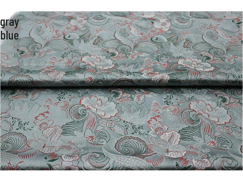 Silk Jacquard Brocade Fabric for Chinese Qipao, Doll Clothes, Hanfu, and Mongolian Robe Decoration