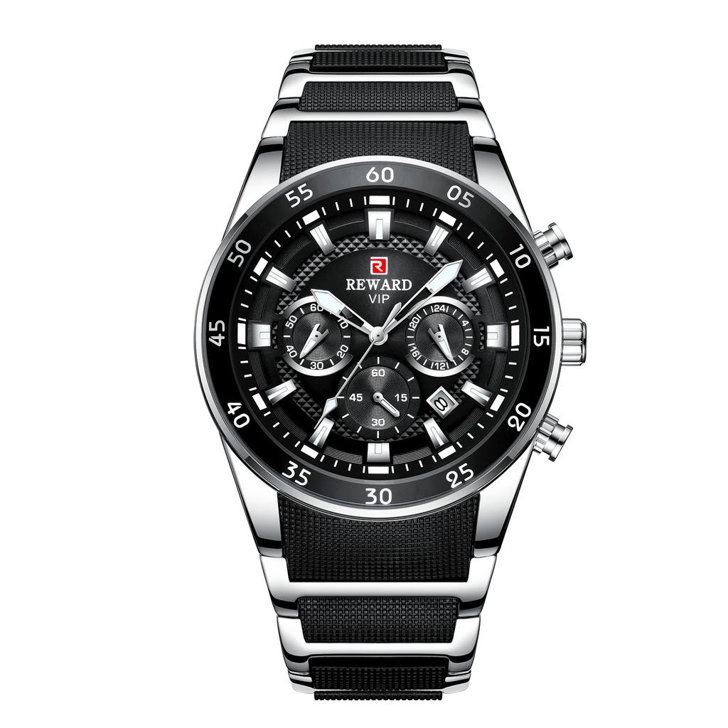 Fashion Men'S High Definition Luminous Watch Student Men'S Multi-Functional Six-Pin Waterproof Belt Quartz Watch