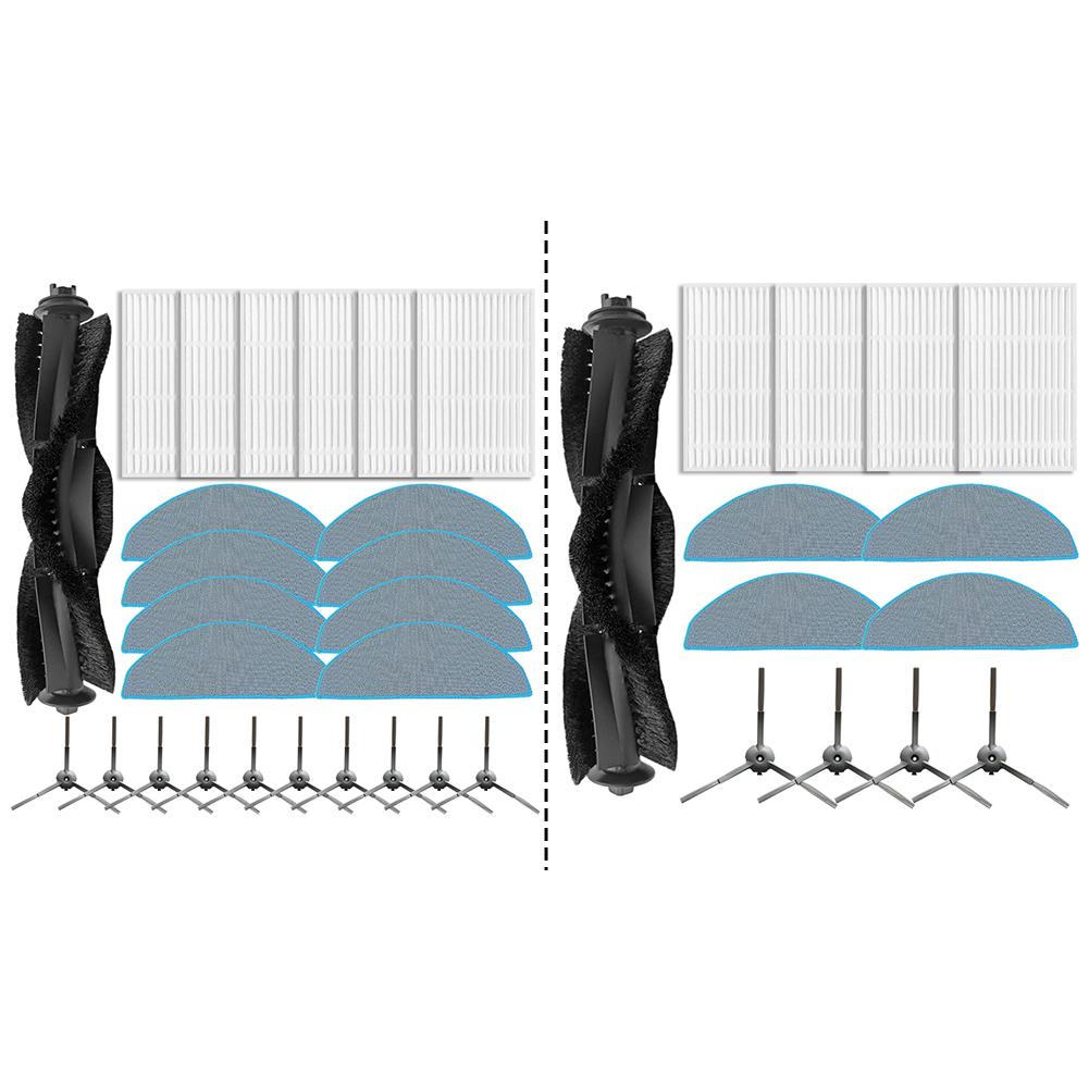 For ILIFE V20 & For Vyzzle D10 Vacuum Accessory Kit — Main Brush, 4 Side Brushes, Filter, 4 Microfiber Mop Cloths