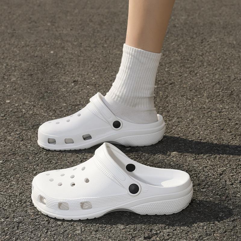 Men's Plus Size Fashion Casual 2-Way Closed Toe Slippers Outdoor Wear High Elastic Thick Sole Beach Shoes