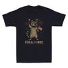 Feral & Free Funny Fireworks Raccoon Feral And Free 4th Of July Men's T-Shirt Unisex T-Shirt