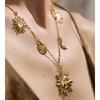 JINYOU 196 Summer Fine Chain Necklace Accessories 18K PVD Gold Plated Stainless Steel Sun Moon Pendant Necklace Jewelry