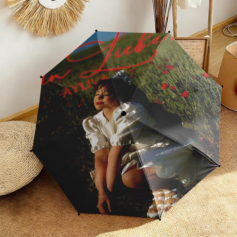 1pc Ayliva Tour Poster Umbrella Portable Folding Umbrella Iron Frame Hole Bone Structure Outdoor Home Umbrella