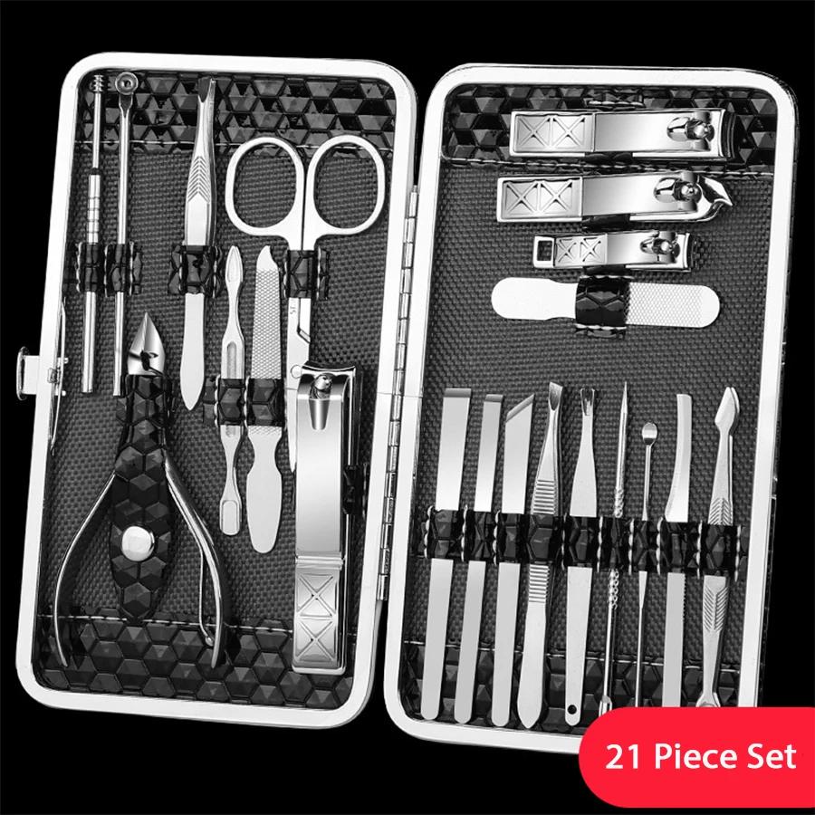 

Nail Clipper Set 21 PCS Manicure Set For Home Use Stainless Steel Nail Clipper Tool Nail Groove Clipper For Toenails And Fingers
