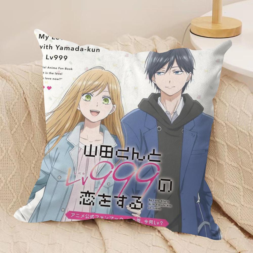 My Love Story with YamadaCushion Cover Soft Plush Fabric DoubleSided Printed Sofa Cushion Cover for All Seasons Home Decor Gift