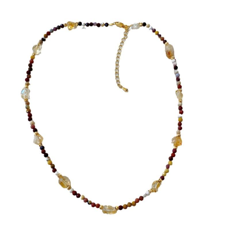 Nanhong Agate Necklace Women'S Pearl Neck Chain High-End Retro Natural Stone Collarbone Chain