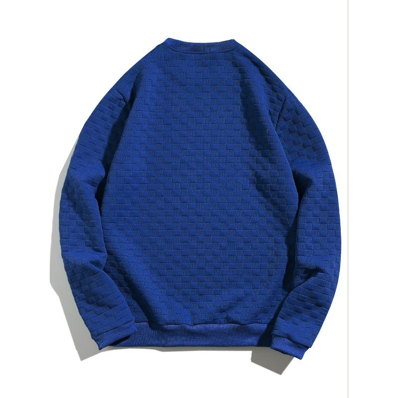 Men's Slim Fit Crew Neck Long Sleeve Plaid Casual Base Layer Shirt.