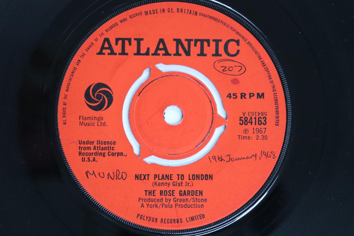 

7-дюймовая пластинка ROSE GARDEN - Next Plane To London 584163 ATLANTIC 1968 UK Поп Б/У