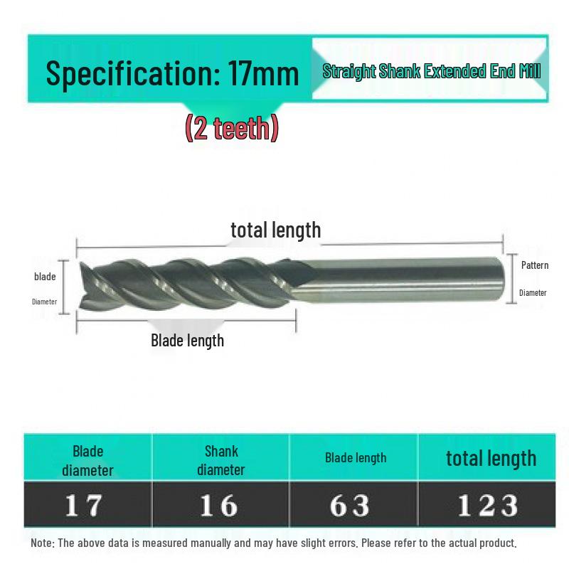 Jinfeng Extended 2-Flute Straight Shank Milling Cutter (3 to 20mm)