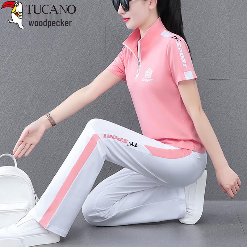 Woodpecker Women's Summer Short Sleeve T-shirt & Sports Pants Set