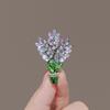Rhinestone Crystal Purple Lavender Pin Badges Corsage Metal Backpack Icons Elegant Women Brooches Denim Lapel Girls Jewelry