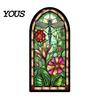 Retro Style Bookmark Stained Glass Flower Bookmark, Floral Acrylic Suncatcher Plant Book Page Marker, Gifts for Bookish, Women Lightweight