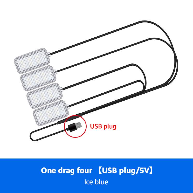 Car Led Interior Ambient Foot Strip Light Kit With USB Cigarette Lighter Backlight Music Control App RGB Auto Decorative Lamp