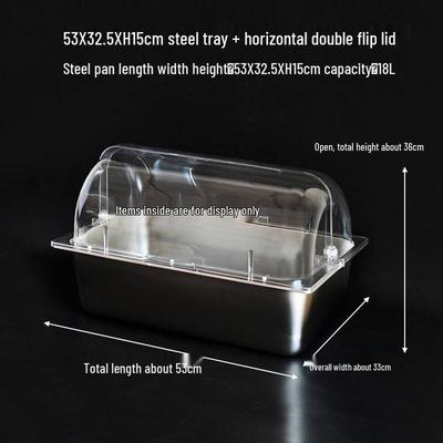 UDE Stainless Steel Tray with Transparent Food Cover