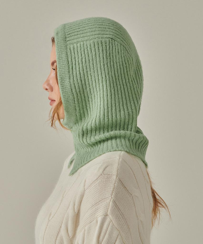MUSINSA STANDARD WOMAN Women'S Soft Boucle Knit Balaclava [Apple Green]