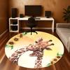 1pc Giraffe Sunflower Round Chair mat Area Rug - Non-Slip, Floor Mat for Office, Bedroom, and Indoor Decor c1125576