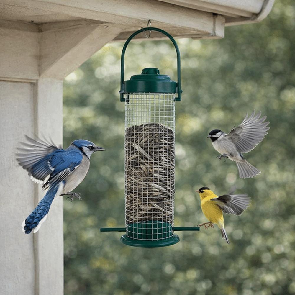 3pcs/set Windproof Hanging Bird Feeder Metal Mesh Bird Food Dispenser Bird Feeding Station  Outdoor