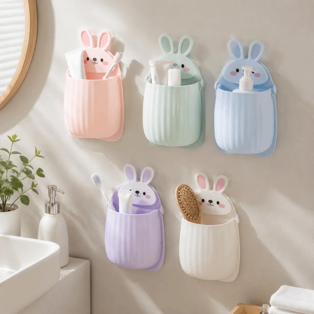 Wall Hanging Toothbrush Storage Rack Multi-functional Bathroom Organizer Dormitory