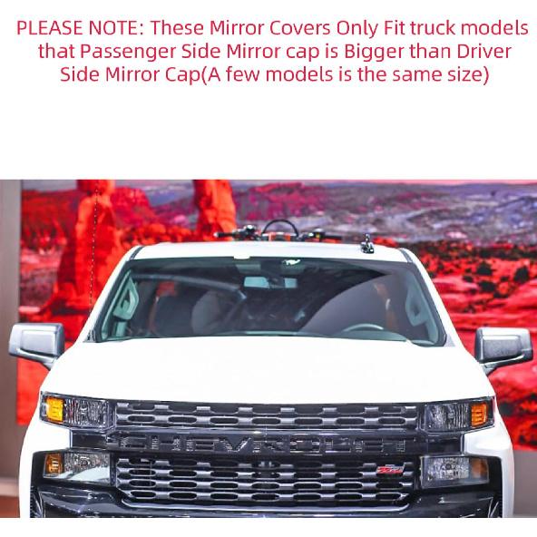 Chrome Mirror Cap Cover Trim Compatible with 2019 2020 2021 2022 2023 Chevy Silverado 1500 and GMC Sierra 1500 Accessories (Chrome)