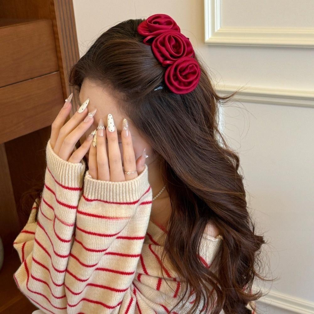 Solid Color Flowers Hairpin Bohemian Chignon Hair Clip Hair Accessories Floral Hair Comb  Daily