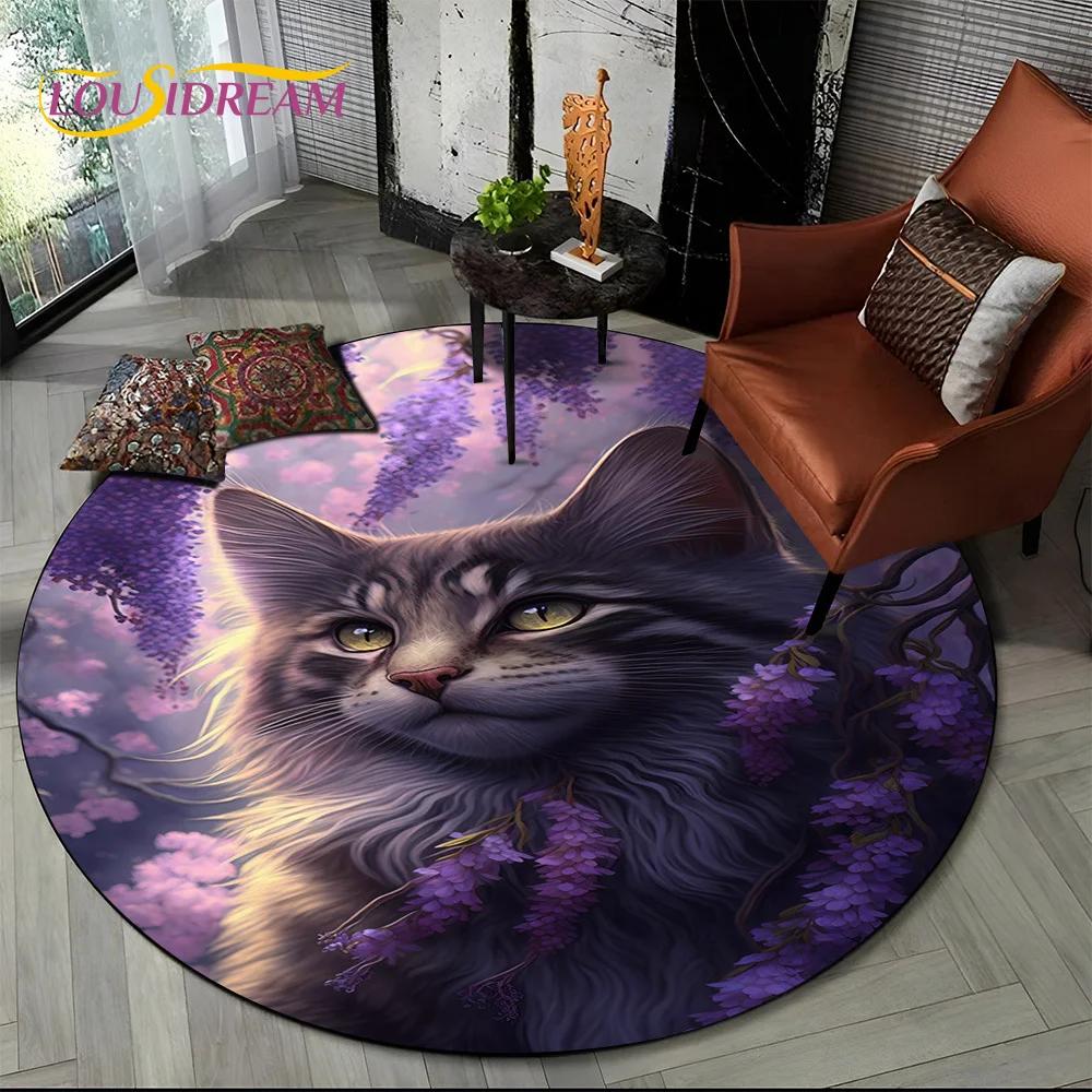 3D Mysteriou Sun Moon Tarot Mandala Magic Round Area Carpet Rug for Living Room Bedroom Kid Playroom Decor,Pet Area Rug Non-slip