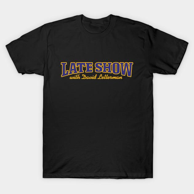 

Men Black Print T-shirt Late Show With David Letterman! No-Cut Transfer Paper Print Cotton Tshirt L чорний