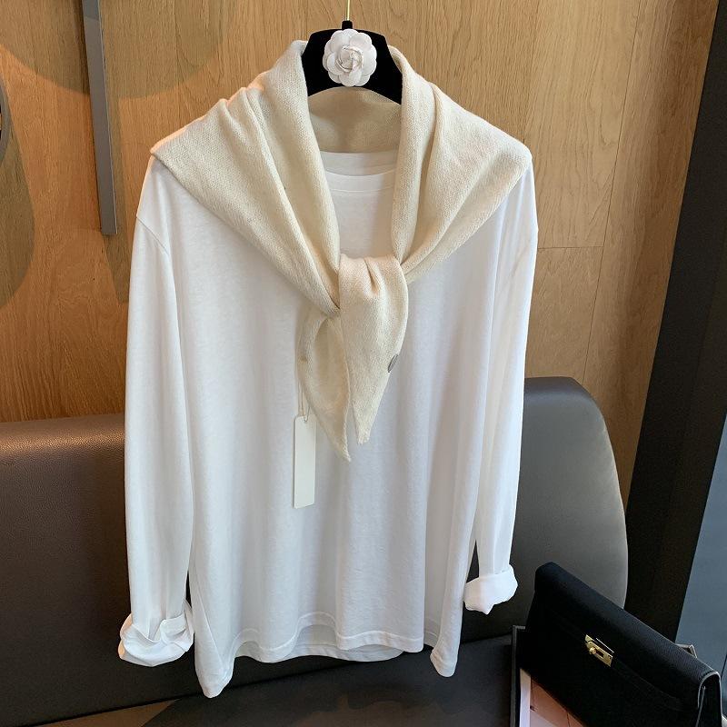 100% Wool Korean Style Winter Fashion Warm Knitted Triangular Hijab Scarf Women Headscarf Shawl Multi-functional Neckerchief