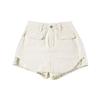 2025 Trendy High Waist White Denim A-line Bodycon Mini Skirt for Women