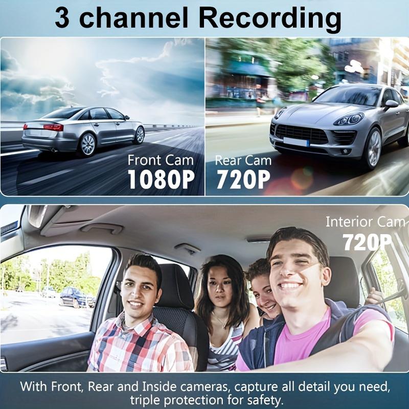 3Channel Dash Cam for Car DVR 1080P Video Recorder WIFI APP Dashcam Front and Rear View Camera Night Vision Car Accessories