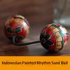 Aslatuas Bolas Rítmicas de Areia Desenhadas à Mão Shaker Africano Instrumentos de Bolas Maracas Shaker de Mão Kashakas de Madeira