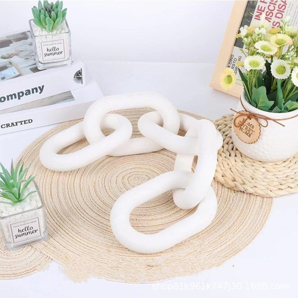 White, Brown Wood Chain Ornament Indoor Wooden Ornament  Home Furnishing Match