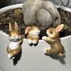 3PCS Cute Hanging Pot Bunny Resin Bunny Plant Holder Creative Rabbit Pot Hangers  Fish Tank