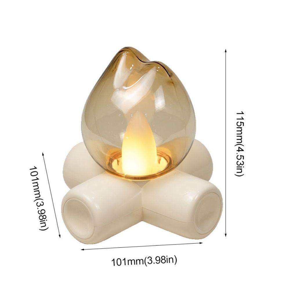 Rechargeable Flame Night Lamp Atmosphere Sleep Light Decoration Table Lamp  Bedroom